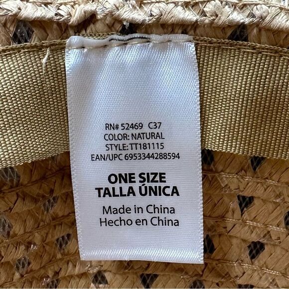 NWT Time and Tru Straw Floppy Packable Beach Hat - Picture 9 of 12